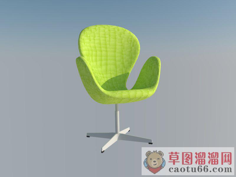 绿色旋转椅座椅子SU模型分享作者是【漫步人生路】