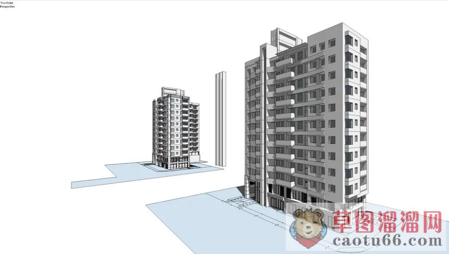 公寓建筑住宅SU模型分享作者是【牡丹】