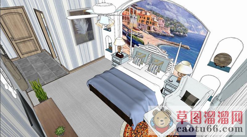 地中海公寓酒店SU模型上传日期是2020-04-01