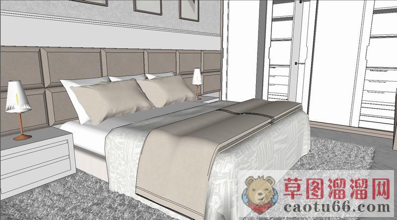 房间卧室室内su模型 SU模型图片3 草图大师官网