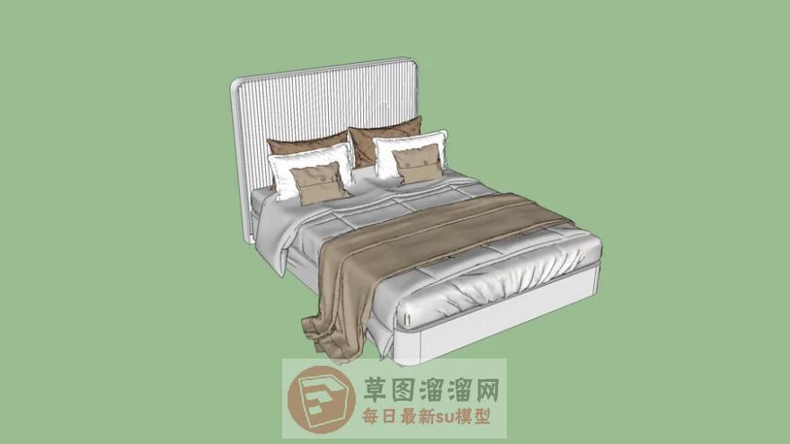 双人床床铺SU模型分享作者是【小丸子】