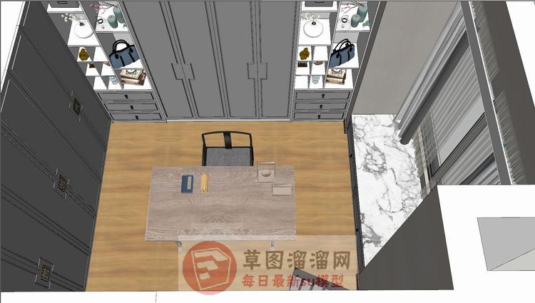 新中式家装户型SU模型