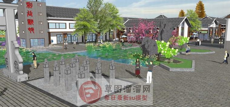 新中式农村建筑SU模型上传日期是2020-06-26