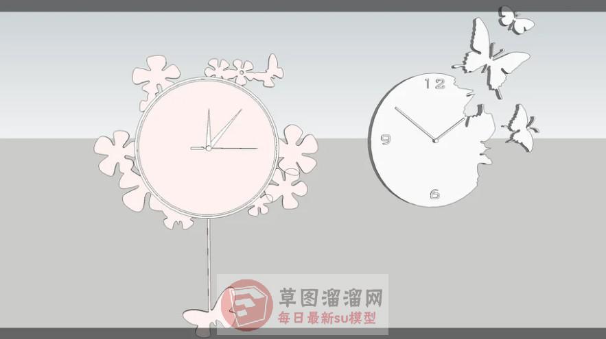 墙钟挂钟时钟SU模型分享作者是【???丶狗嗝妞~】
