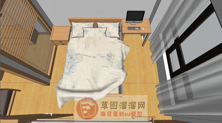 日式公寓室内SU模型文件大小是43.6M