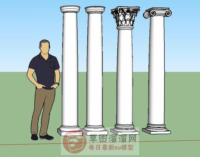 罗马柱石柱装饰柱SU模型分享作者是【猪头】