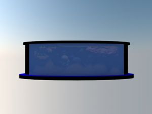 大型鱼缸金鱼缸弧形鱼缸SU模型