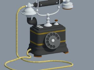 古老电话手摇式电话电话SU模型
