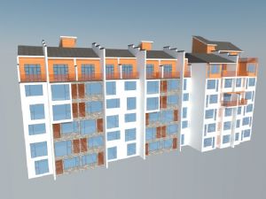 中式住宅公寓单元楼SU模型