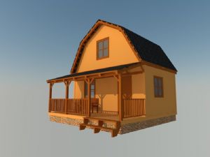 美式木屋住宅SU模型