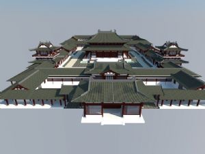 唐代古建寺庙SU模型