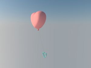 爱心心形气球SU模型