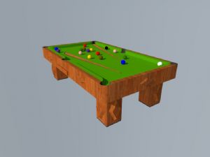 木质台球桌桌球球杆SU模型