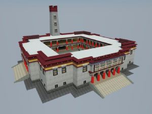 藏式合院建筑SU模型