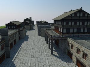 藏式古建街道SU模型