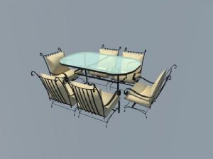 铁艺室外桌椅SU模型