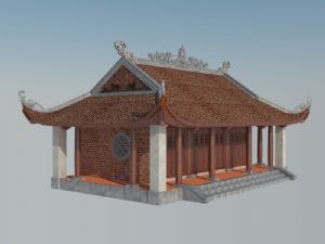 中式寺庙建筑SU模型