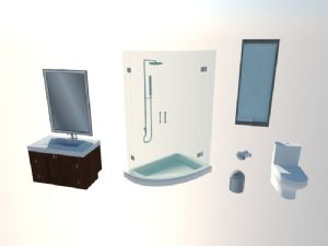 卫生间窗口洗澡房SU模型