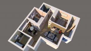 简约小户型室内家装SKP模型