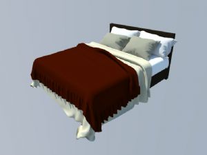 双人床床铺家具SU模型