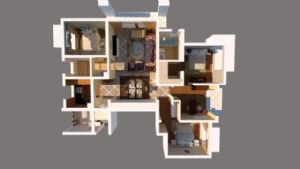 北美风格室内家装户型SKP模型