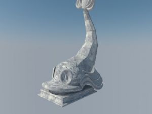 河豚雕塑石像SU模型