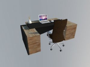 办公桌笔记本旋转椅SU模型