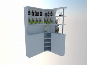 酒柜酒瓶SU模型