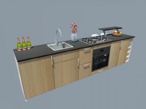 厨房橱柜水果篮SU模型