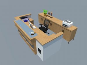 办公家具办公桌椅办公SU模型