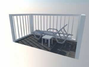 阳台躺椅SU模型