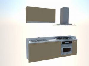 厨房橱柜吸油烟机SU模型