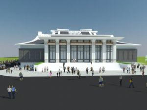 中式歌剧院建筑SU模型