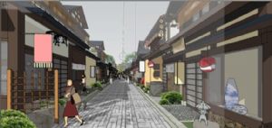 日式商业街街景SU模型