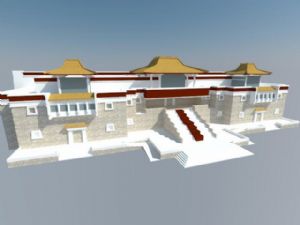 藏式博物馆建筑SU模型