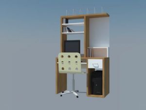 书桌电脑桌椅机箱SU模型