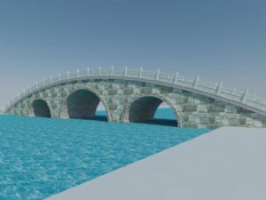 中式古桥石拱桥SU模型