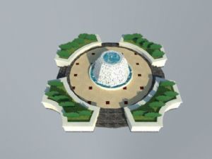 花坛喷泉水池SU模型