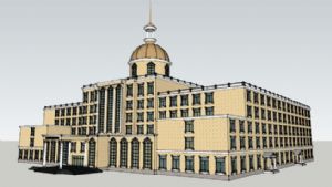 欧洲风格酒店建筑SU模型