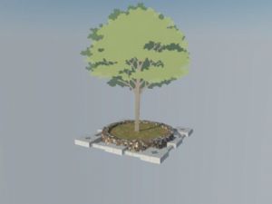 树池草坪砖SU模型