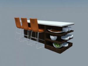 家具吧台桌椅SU模型