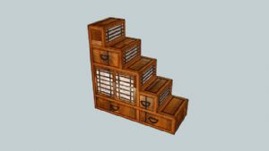 日式梯柜家具SU模型