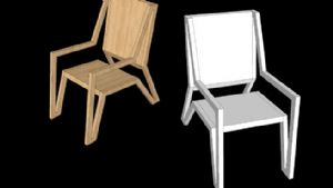创意小木椅子SU模型