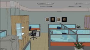 信贷办公室室内空间su模型免费下载