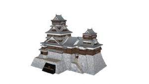 SU日式古建城楼建筑模型