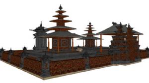 红砖古建寺庙SU模型