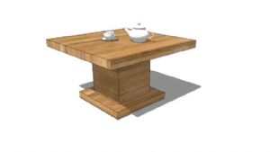 简易木质餐桌SU模型