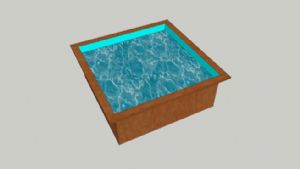 方形小水池泳SU模型