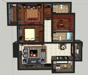 新中式室内家SU模型