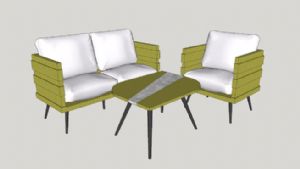 简易绿色沙发SU模型